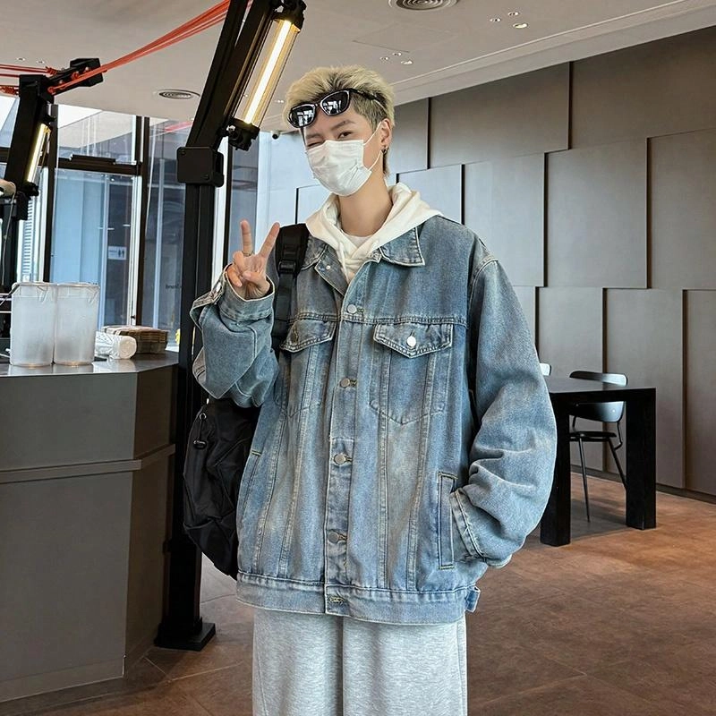 羽浅 工装休闲日系潮牌宽松百搭牛仔外套 男女同款