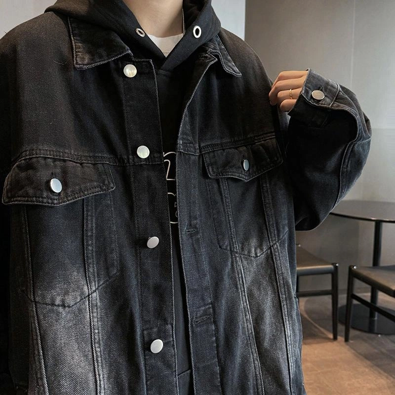 羽浅 工装休闲日系潮牌宽松百搭牛仔外套 男女同款