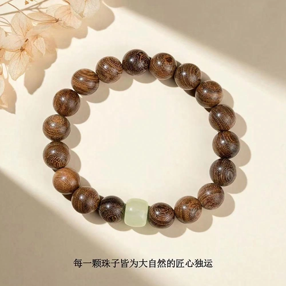 仙友 招财纳福转运珠新中式国潮风复古文艺转运平安喜乐多财多福单圈简约高级感文玩盘玩佛珠念珠#好运 金丝檀木 手串 男女同款情侣款