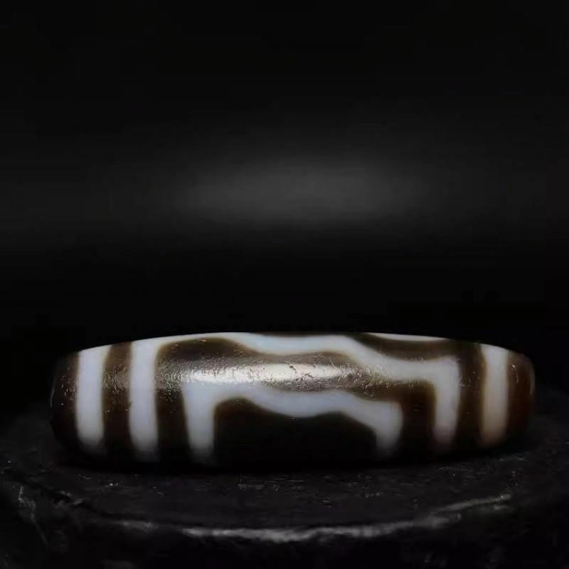 灵运宝 #转运招财三眼老天珠九眼页岩黑白分明老矿风化油润包浆老料器磨损到位天然 玛瑙 吊坠 男女同款情侣款