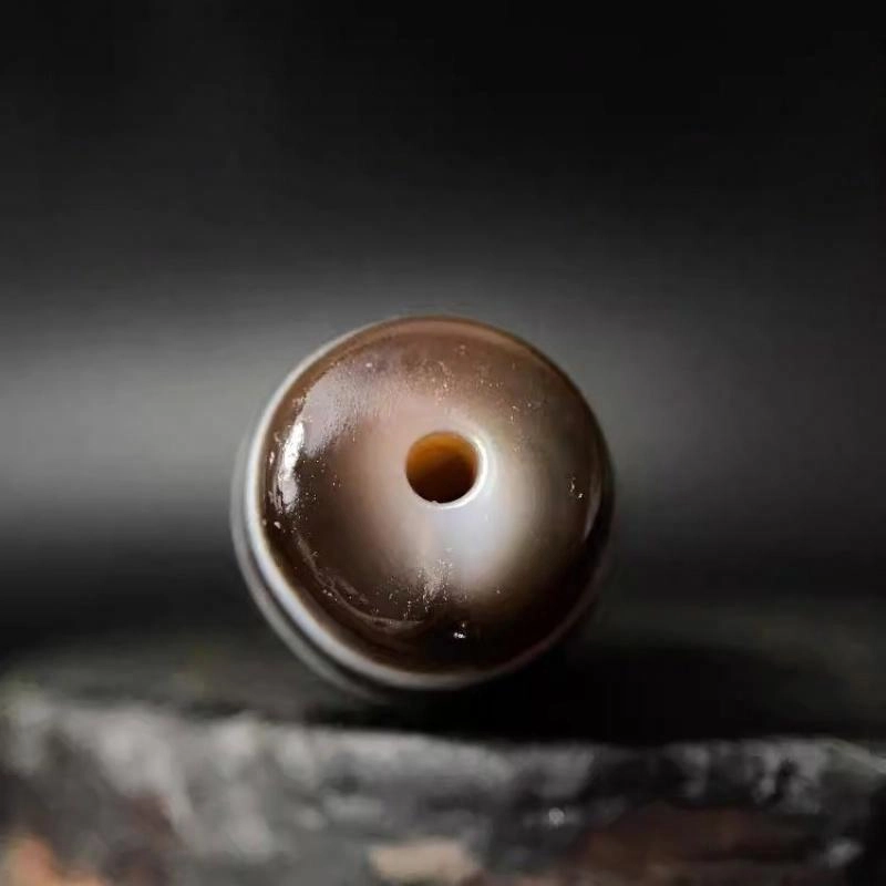 灵运宝 #转运招财三眼老天珠九眼页岩黑白分明老矿风化油润包浆老料器磨损到位天然 玛瑙 吊坠 男女同款情侣款