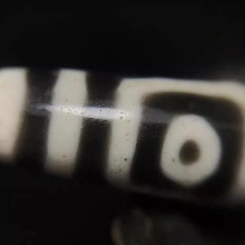 灵运宝 #转运招财天珠地门四眼黑白老矿风化油润包浆老料器磨损到位 小米珠 吊坠 男女同款情侣款