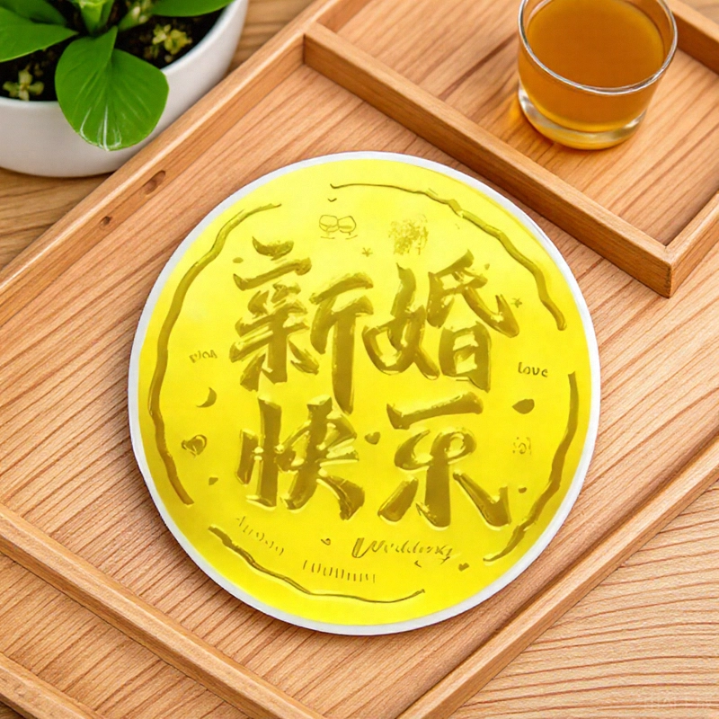 壹金金 新婚快乐大饼摆件 美好姻缘喜结良缘趣味储蓄增值收藏纪念品 足金 投资类 金章 男女同款情侣款