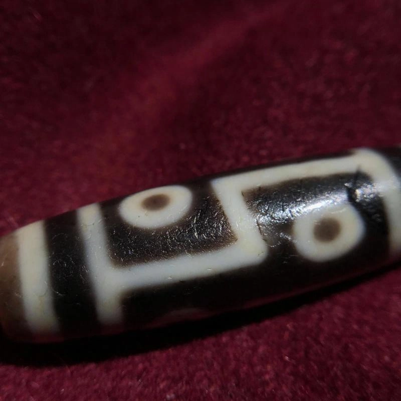 灵运宝 #转运招财折线六眼天珠黑白分明老矿风化油润包浆老料器磨损到位天然 玛瑙 吊坠 男女同款情侣款