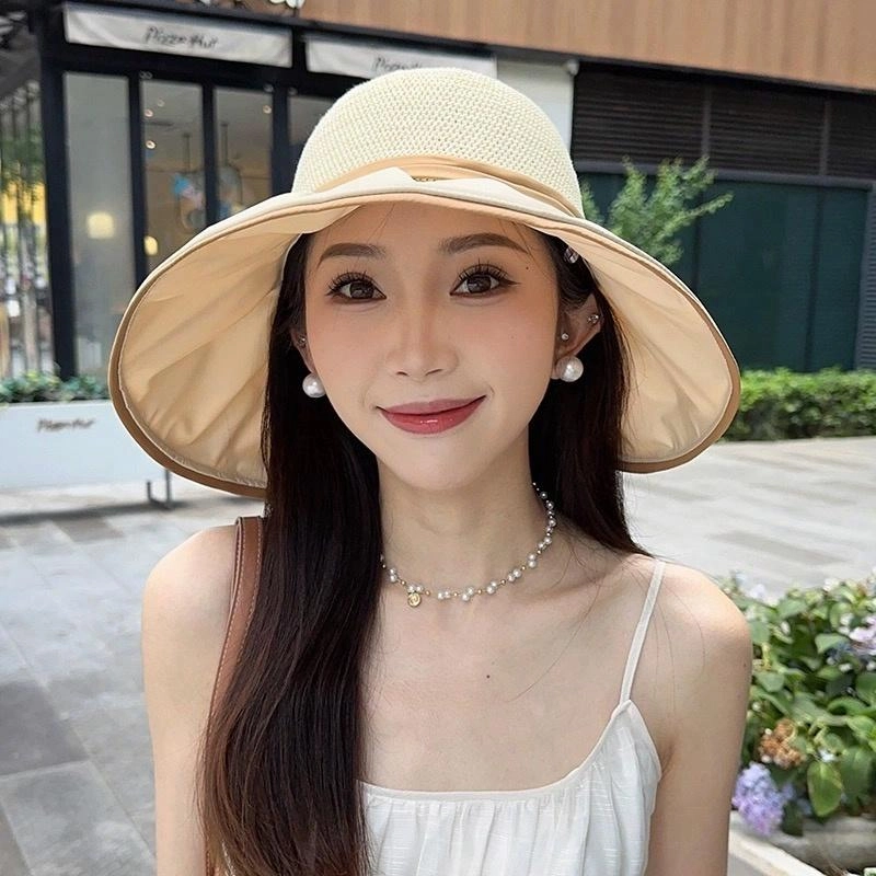 朵澜 大帽檐夏天防紫外线彩胶全包透气遮阳 聚酯纤维 防晒帽 女款