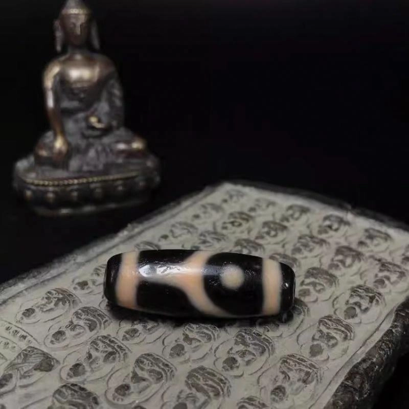 灵运宝 【师傅已加能量】#转运招财西藏藏区双法帽星辰天珠老矿风化油润包浆老料器磨损到位天然 玛瑙 吊坠 男女同款情侣款