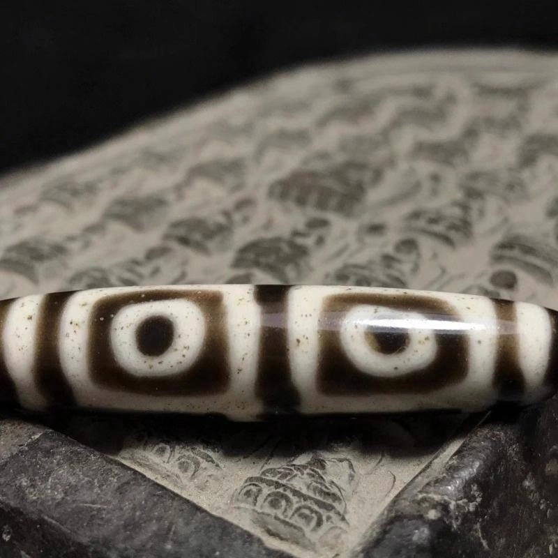 灵运宝 #转运招财天珠地门四眼钥匙孔黑白老矿风化油润包浆老料器磨损到位 小米珠 吊坠 男女同款情侣款