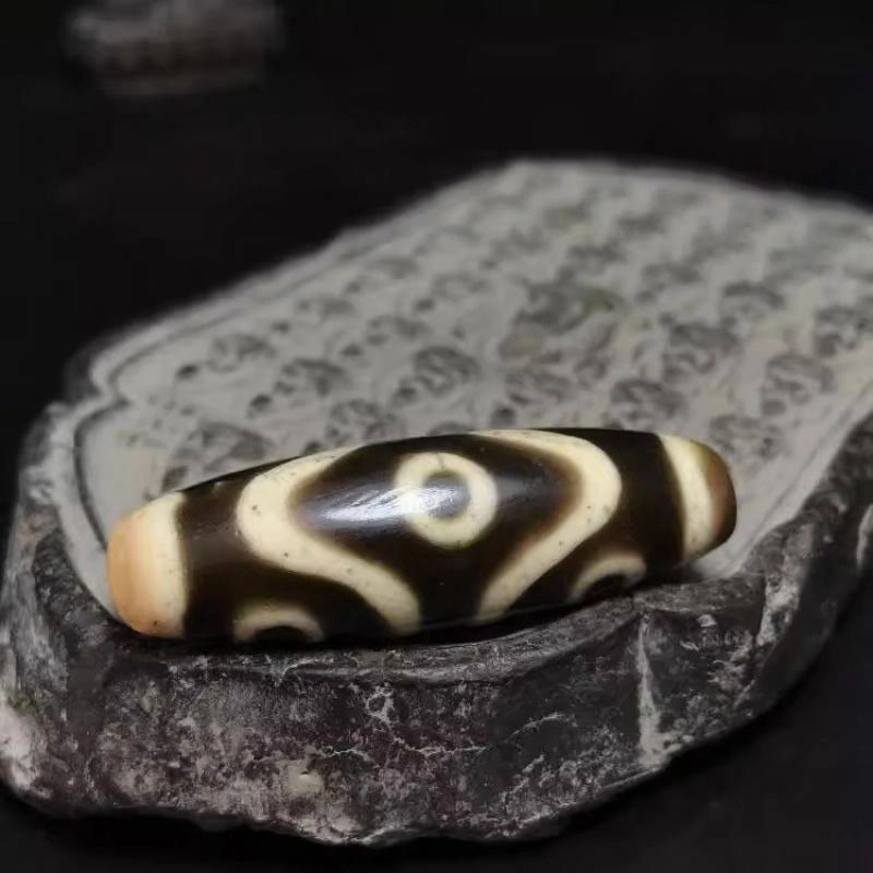 灵运宝 #转运招财金刚十字六眼天珠钥匙孔老矿风化油润包浆老料器磨损到位 小米珠 吊坠 男女同款情侣款