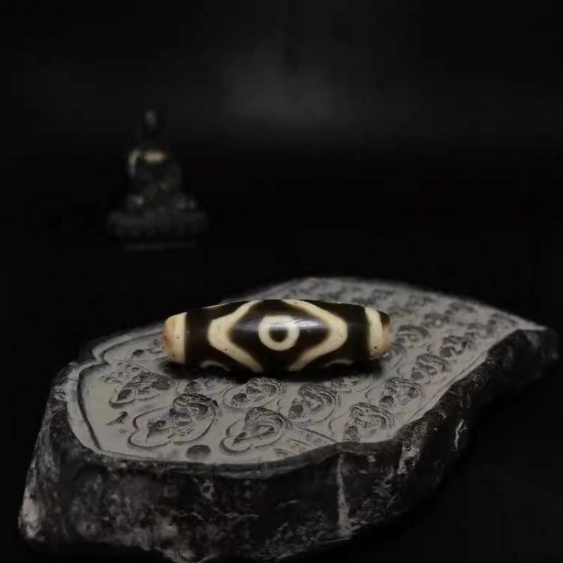 灵运宝 #转运招财金刚十字六眼天珠钥匙孔老矿风化油润包浆老料器磨损到位 小米珠 吊坠 男女同款情侣款