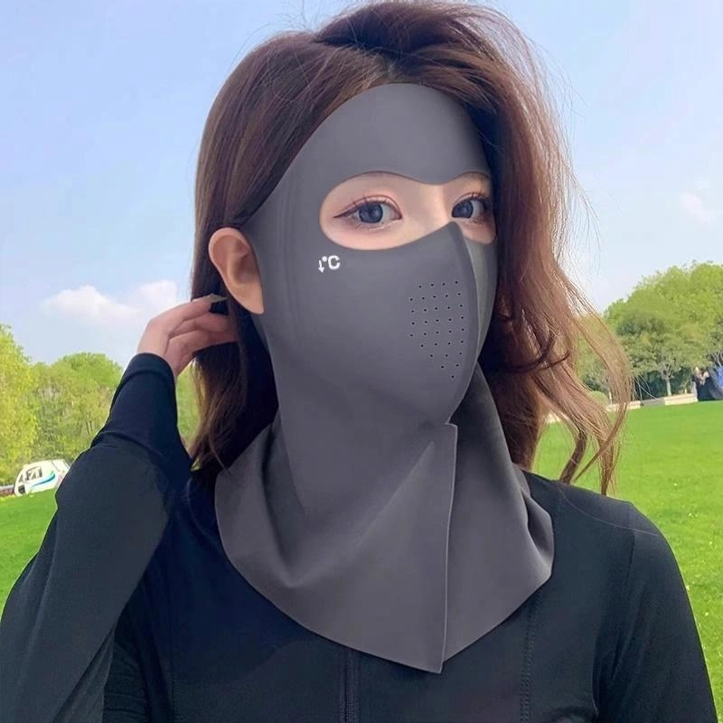 【高颜值】 祎步康 脸基尼全脸护颈一体式防紫外线 聚酯纤维 防晒面罩 女款