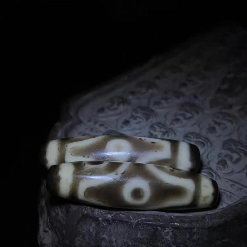 灵运宝 【师傅已加能量】#转运招财西藏藏区天珠金刚六眼一对老矿风化油润包浆老料器磨损到位 小米珠 吊坠 男女同款情侣款