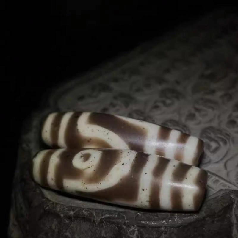 灵运宝 【师傅已加能量】#转运招财西藏藏区天珠如意两眼一对色泽老气老矿风化油润包浆老料器磨损到位 小米珠 吊坠 男女同款情侣款
