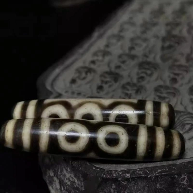 灵运宝 【师傅已加能量】#转运招财西藏藏区天珠五眼磨损到位一对老矿风化油润包浆老料器磨损到位 小米珠 吊坠 男女同款情侣款