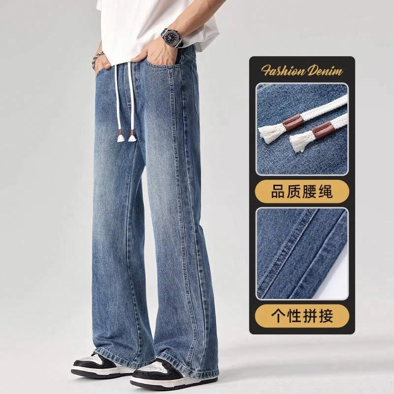 隐狼世家 美式复古高街直筒百搭潮流牛仔裤 男款