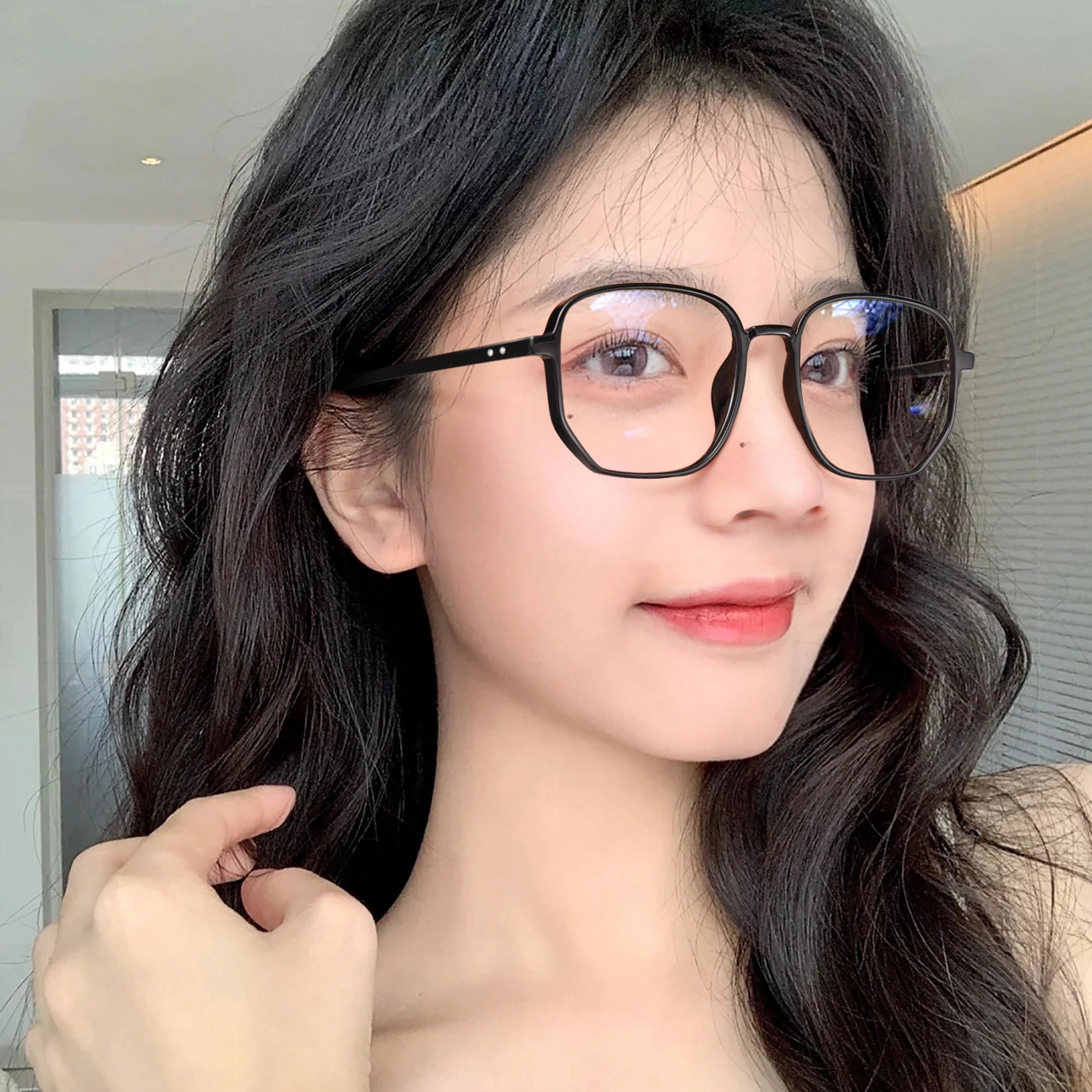苍木优品 近视大脸显瘦网红款韩版潮可配防蓝光辐射抗平光镜 功能性眼镜 男女同款情侣款