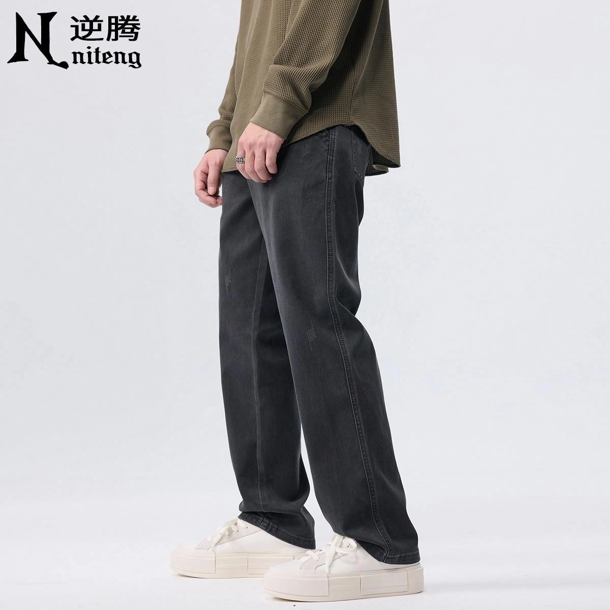 逆腾 潮牌美式弹力直筒工装休闲裤 男款