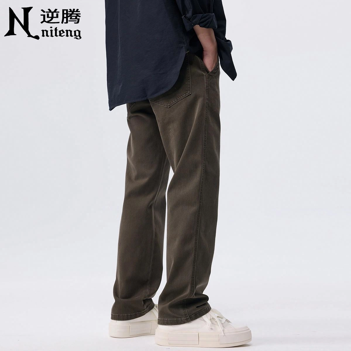 逆腾 潮牌美式弹力直筒工装休闲裤 男款