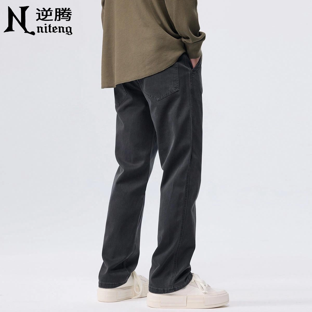 逆腾 潮牌美式弹力直筒工装休闲裤 男款
