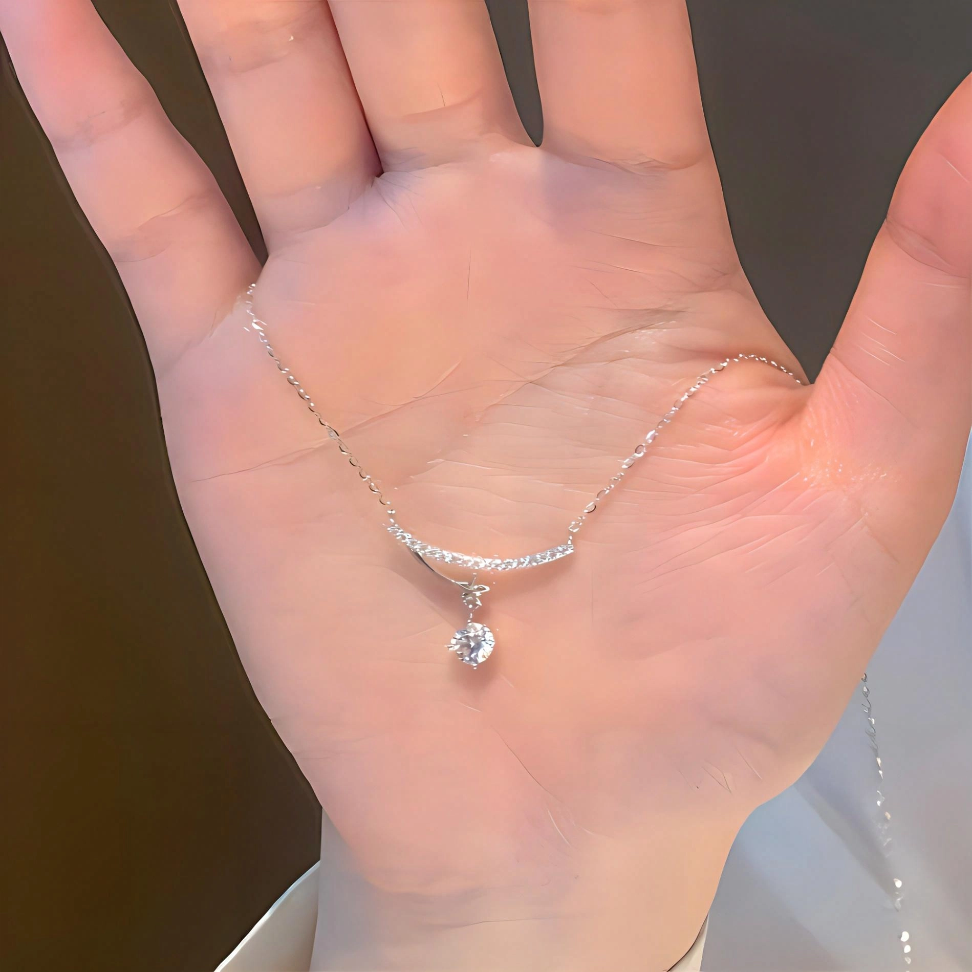 简约甜美星星水滴锁骨链轻奢高级#好运 铜 项链 女款
