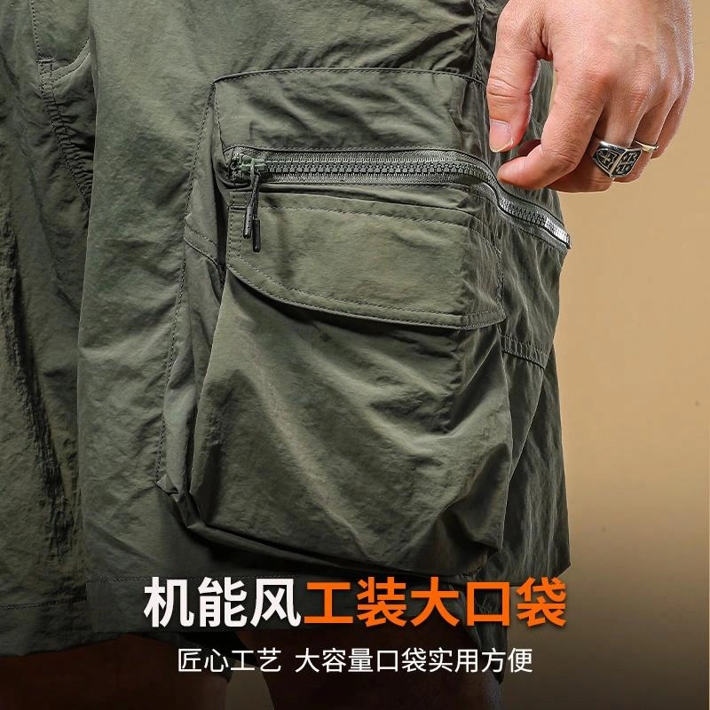 季言 美式复古百搭舒适潮流个性简约透气休闲短裤 男款
