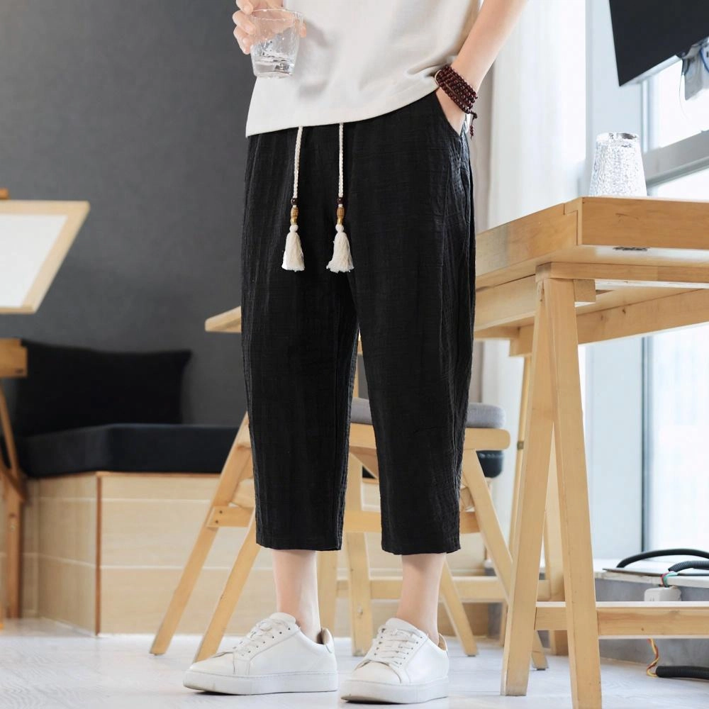 加荣 薄款七分裤潮牌复古宽松休闲短裤 男女同款