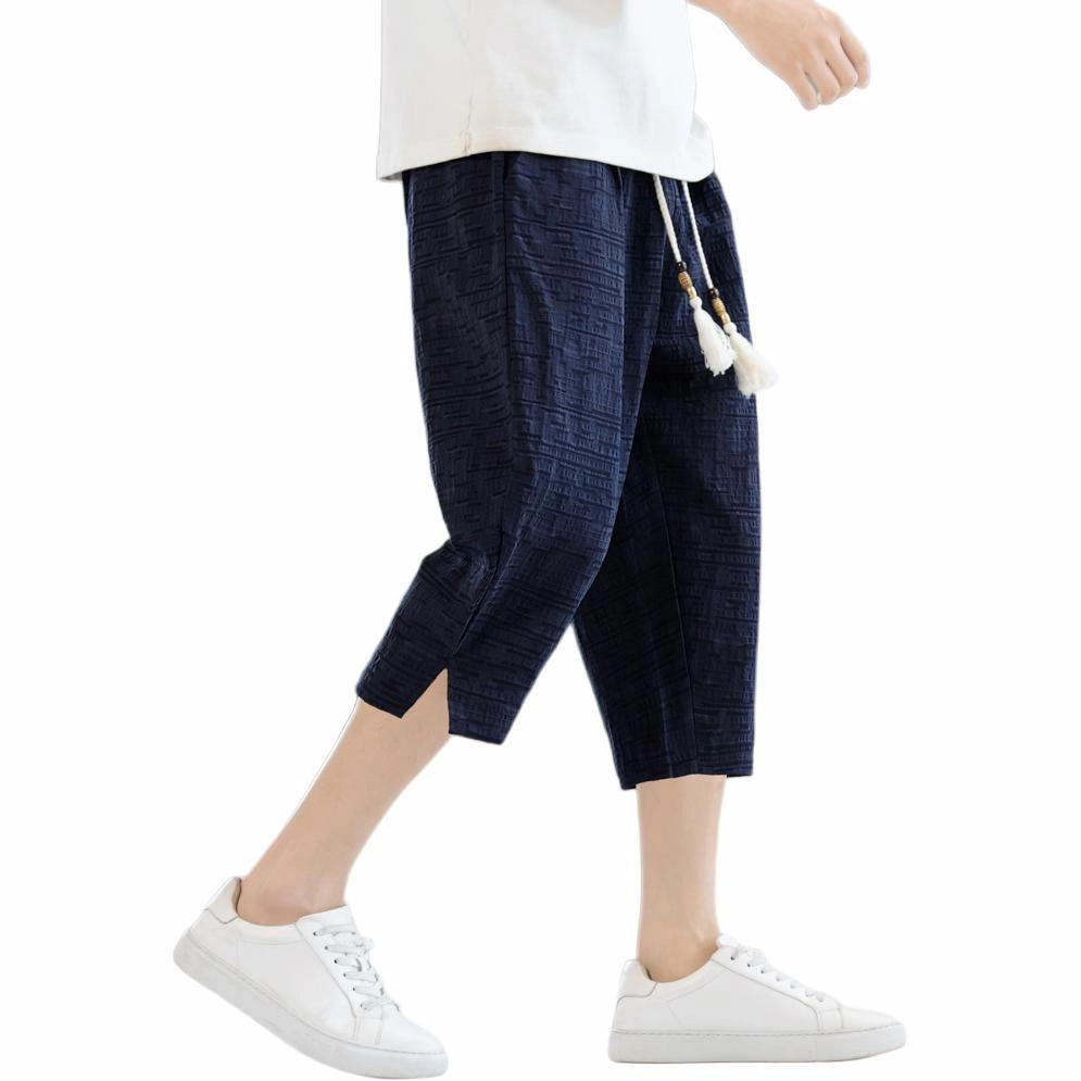 加荣 薄款七分裤潮牌复古宽松休闲短裤 男女同款