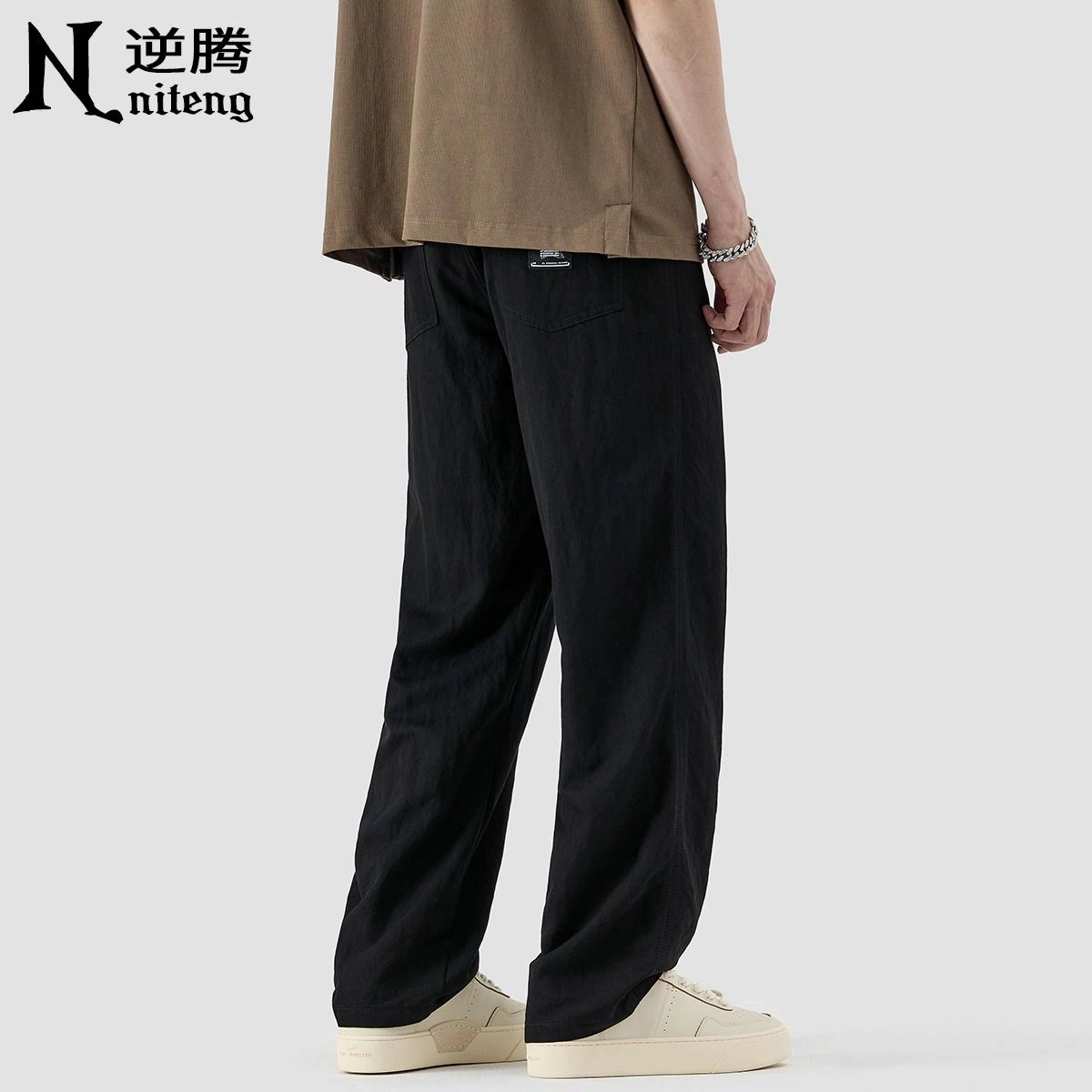 逆腾 纯色舒适百搭阔腿休闲裤 男女同款