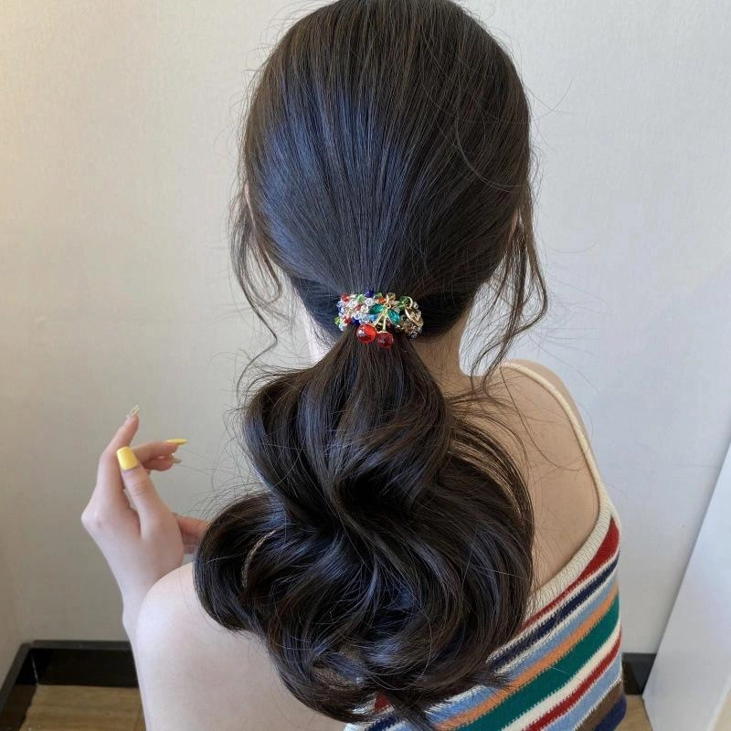 左欧 两用高颜值超好看的樱桃彩色 水晶 发圈 女款