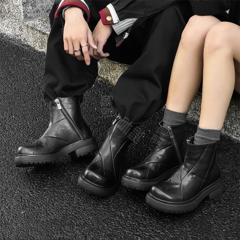 威世米邦 超纤皮 小众百搭舒适时尚 短靴 男女同款 黑色