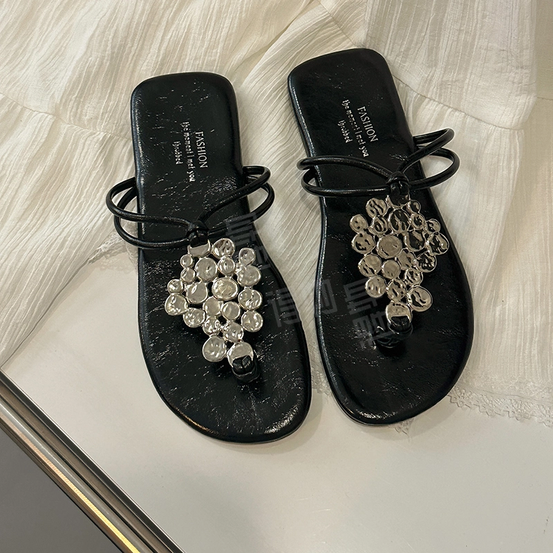 黑恐龙 百搭舒适时尚 防磨防滑人字拖鞋 女款