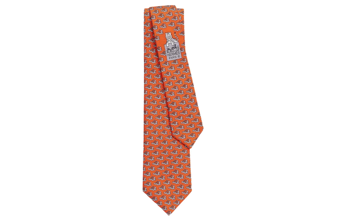 HERMES Tie 7 Happy Tiger