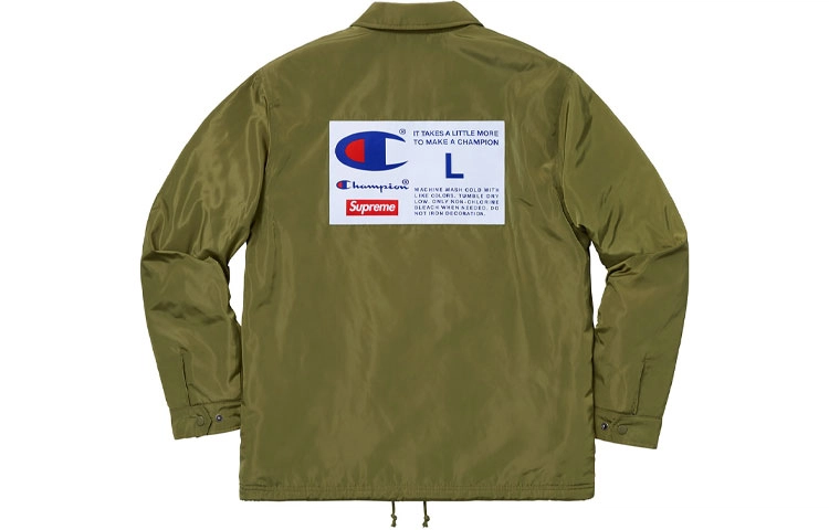 Supreme FW18 x Champion Label Coaches Jacket Olive