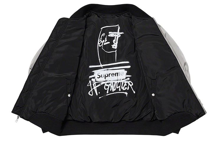 Supreme SS19 x Jean Paul Gaultier Reversible Backpack MA-1 Silver