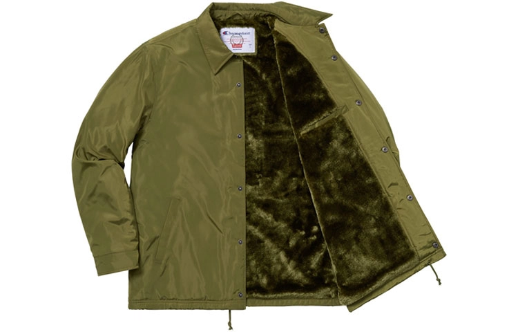 Supreme FW18 x Champion Label Coaches Jacket Olive