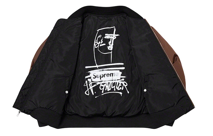 Supreme SS19 x Jean Paul Gaultier Reversible Backpack MA-1 Brown