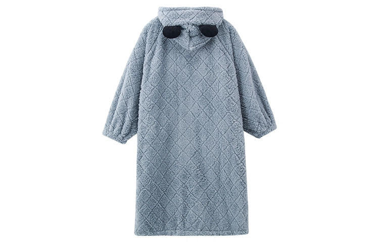 小情歌 纯色可爱卡通连帽珊瑚绒睡袍 家居服套装 女款