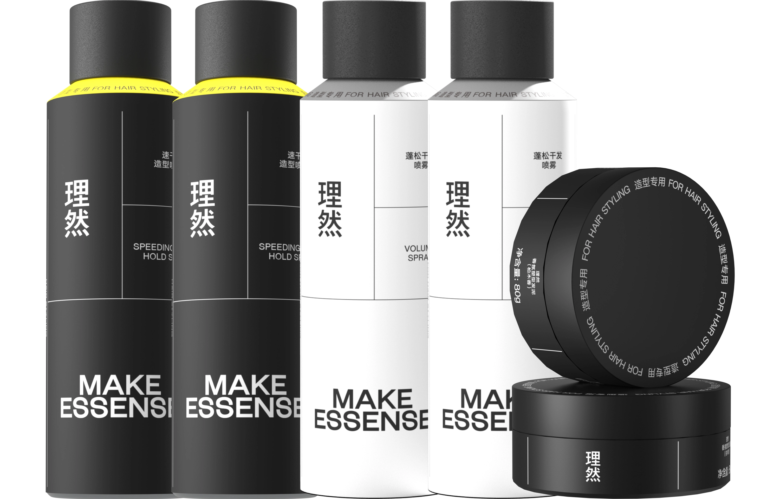 理然 干发造型定型发胶喷雾啫喱水+塑型发泥发蜡 套装组合 控油蓬松清爽
