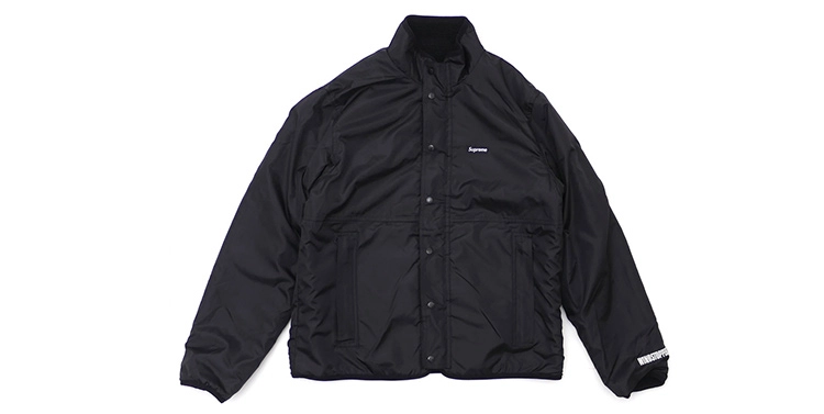 Supreme FW18 Reversible Logo Fleece Jacket Black