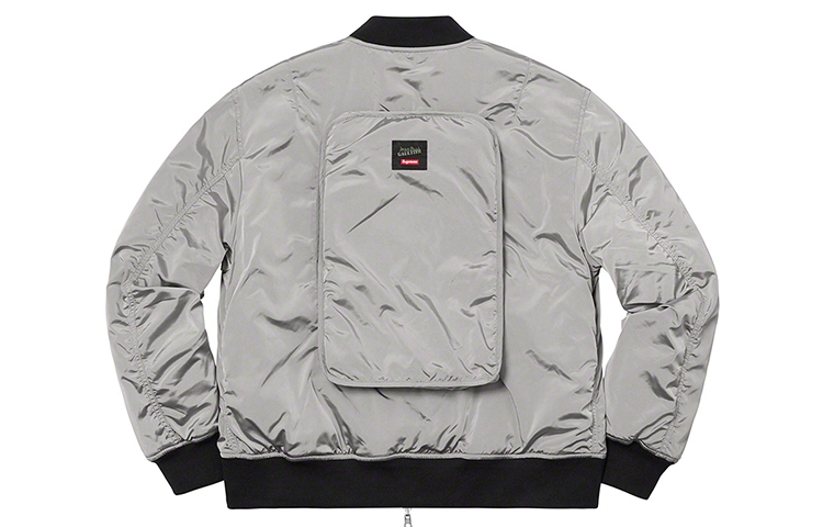 Supreme SS19 x Jean Paul Gaultier Reversible Backpack MA-1 Silver