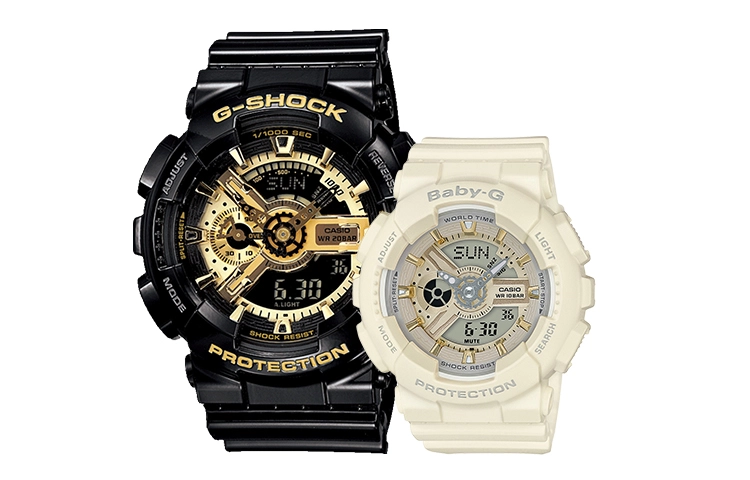 CASIO G-SHOCK BABY-G GA-110GB-1APR+BA-110GA-7A2PR