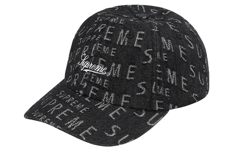 Supreme Week 17 Warp Jacquard Logos Denim 6-Panel