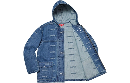 Supreme SS19 Logo Denim Turnout Jacket Denim Logo