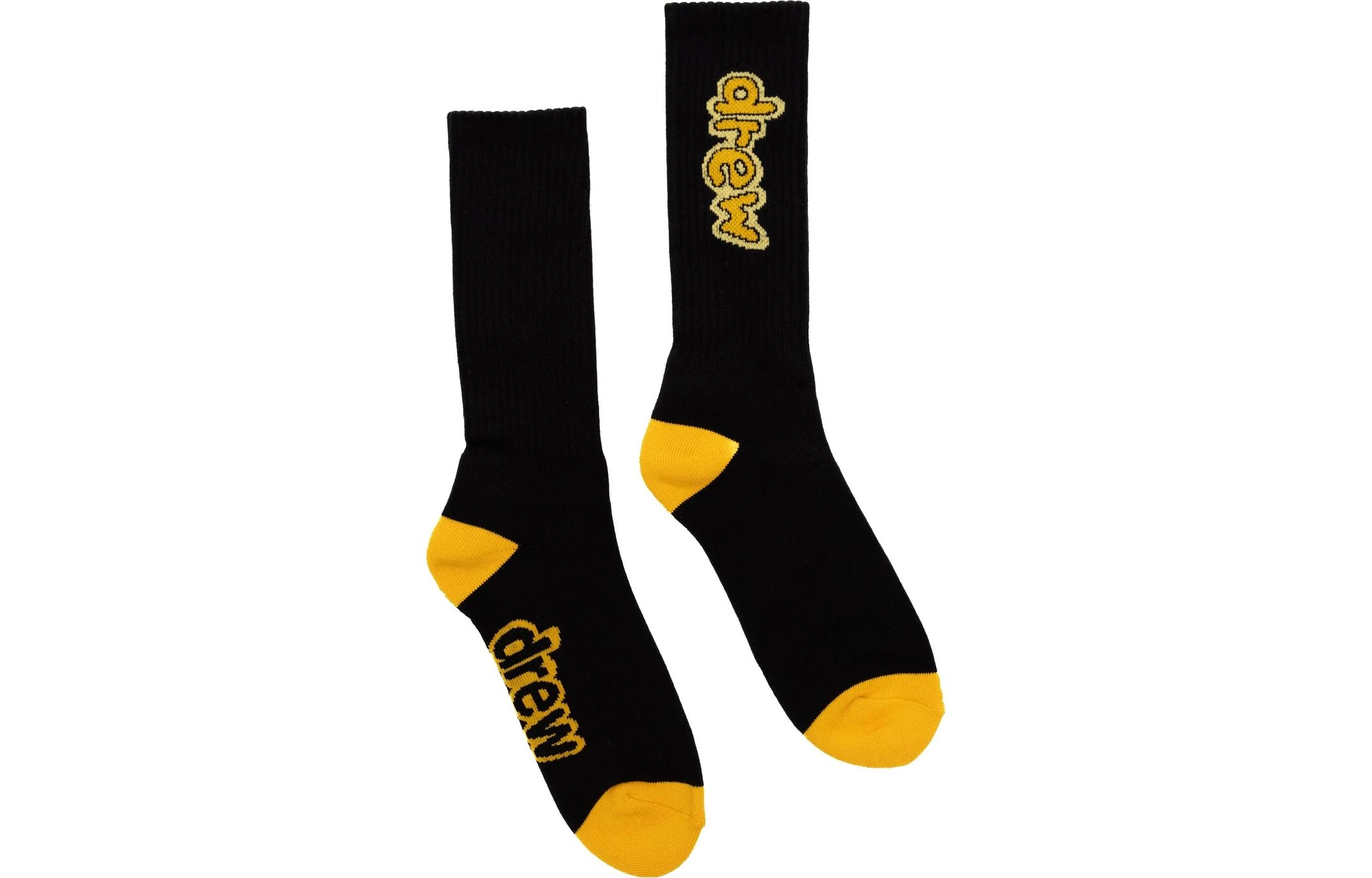 Drew House logo 2 Pack Cartoon Font Socks WhiteBlack 2