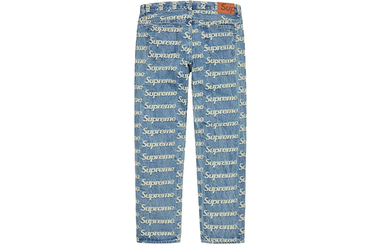 Supreme SS21 Week 10 Frayed Logos Regular Jean Logo