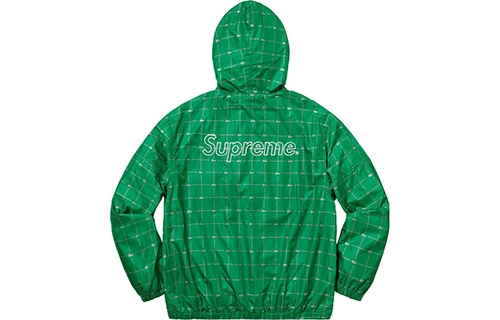 Supreme SS18 Reflective Grid Nylon Anorak Green