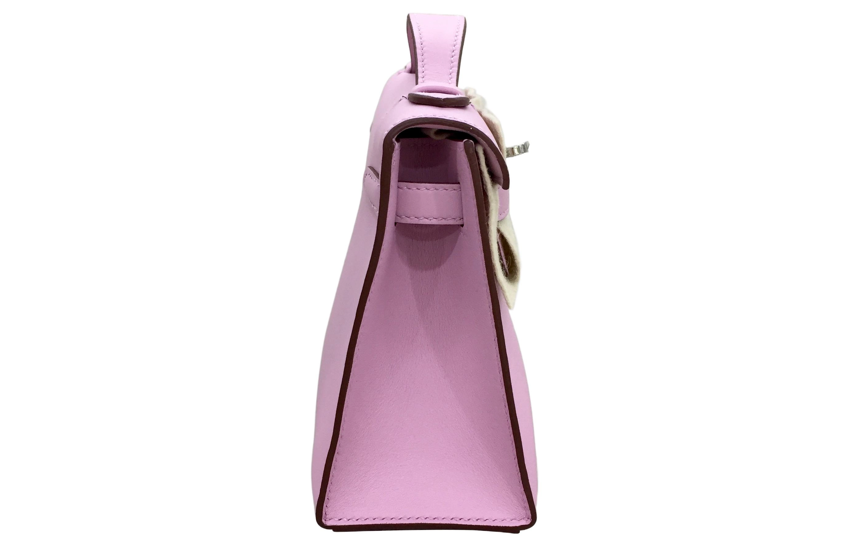 HERMES Mini Kelly Swift X9 Mauve Sylvestre