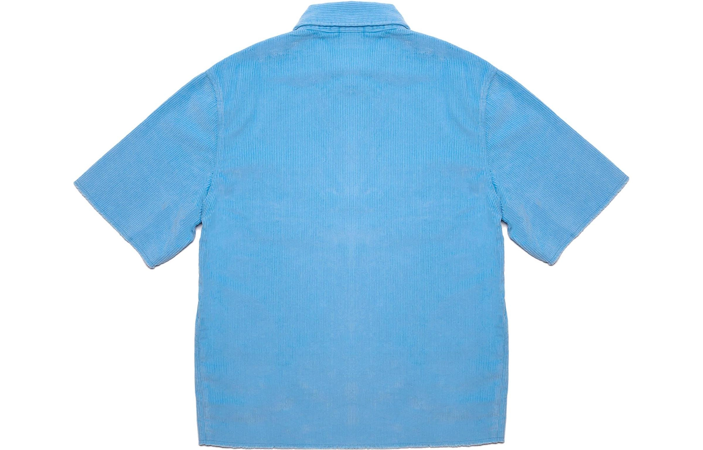 Drew House FW22 Corduroy Ss Shirt Pacific Blue Logo
