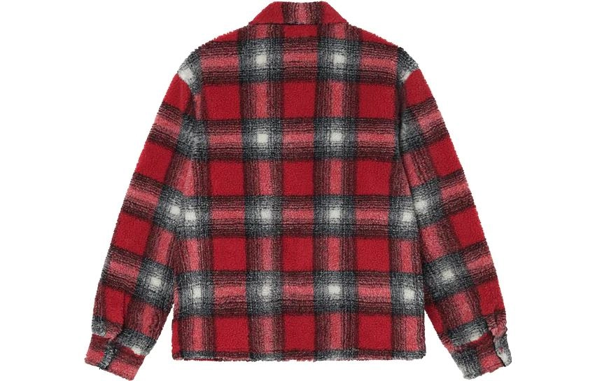 Stussy SS22 Shadow Plaid Sherpa Zip Shirt