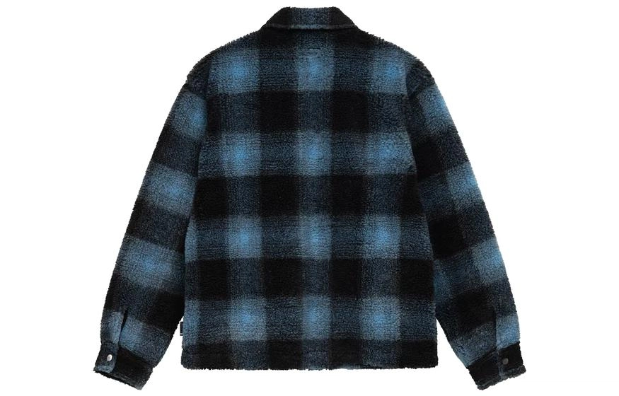 Stussy SS22 Shadow Plaid Sherpa Zip Shirt
