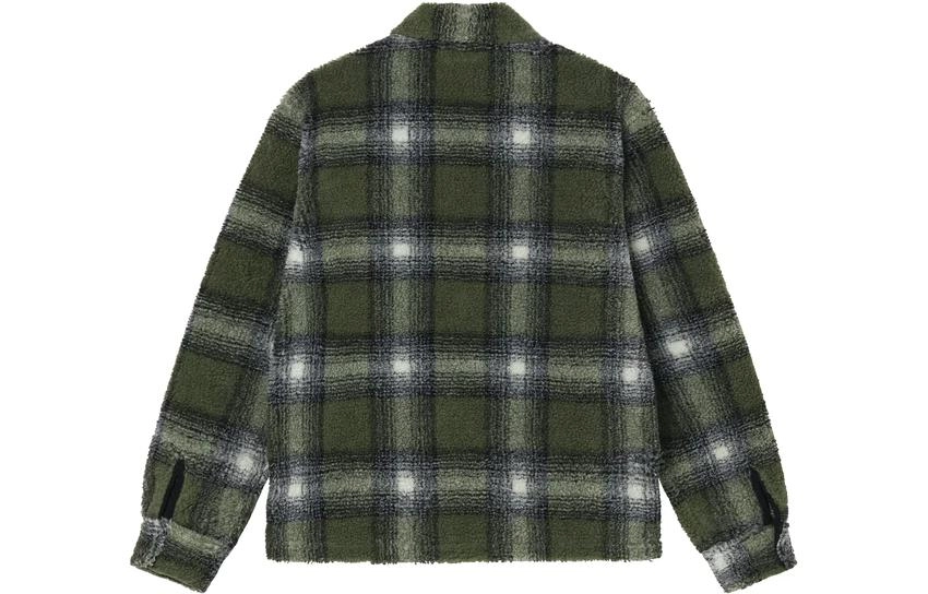 Stussy SS22 Shadow Plaid Sherpa Zip Shirt